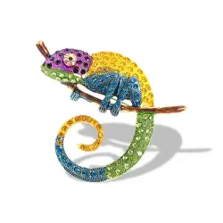 brož chameleon barevný